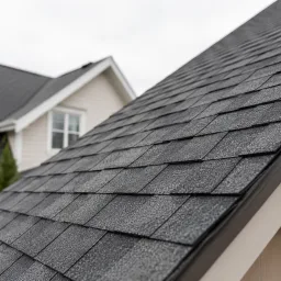 Architectural shingles with layered edges and subtle color variation