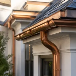 Copper gutters and refined roof edge details